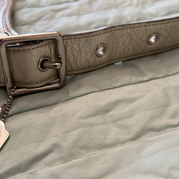 COACH METALLIC GOLD SHIMMER LEATHER BUCKET BAG, Gold Shimmer Coach Purse - Picture 11 of 14